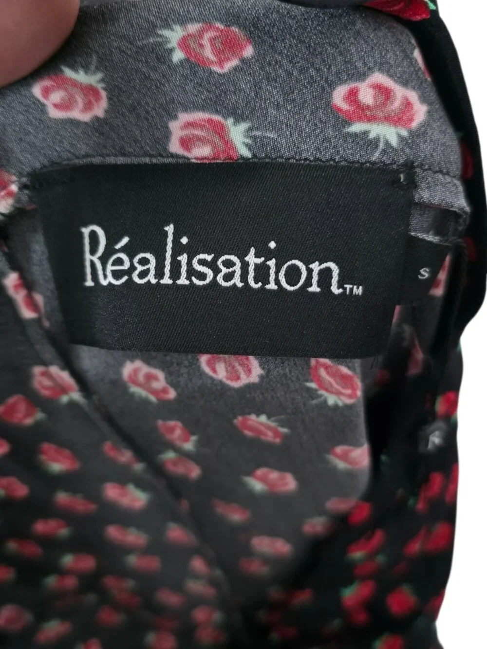 Realisation Par The Liv Maxi Dress Rosalita Black Red Floral Print‎ Silk Size S